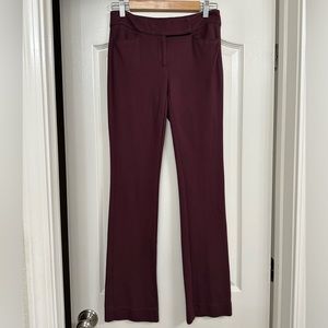 WHBM, boot cut pant. Size 00R. Maroon color